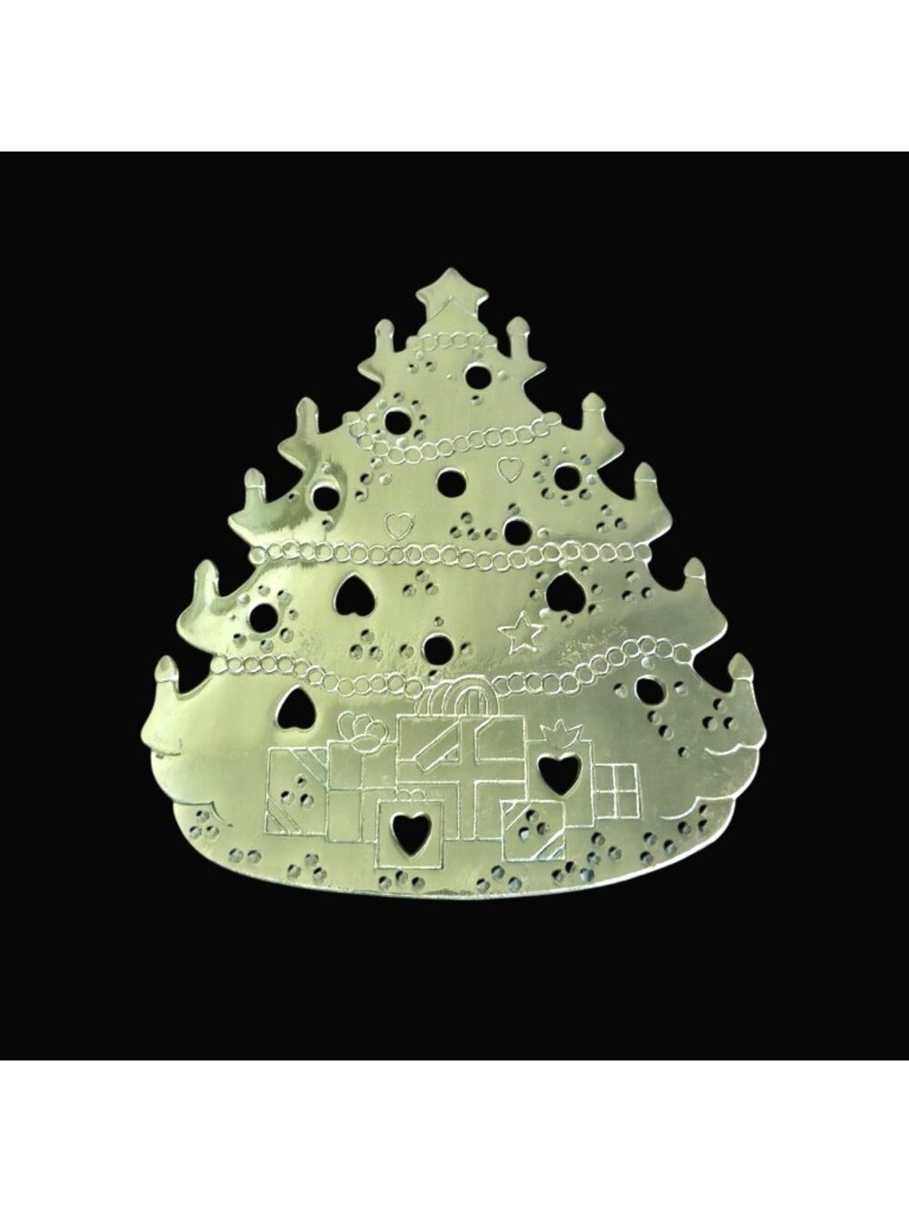 Lillian Vernon Vintage Brass Christmas Tree Trivet Holiday Kitchen Taiwan